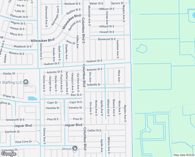 map of restaurants, bars, coffee shops, grocery stores, and more near 720 Aprile Avenue South in Lehigh Acres
