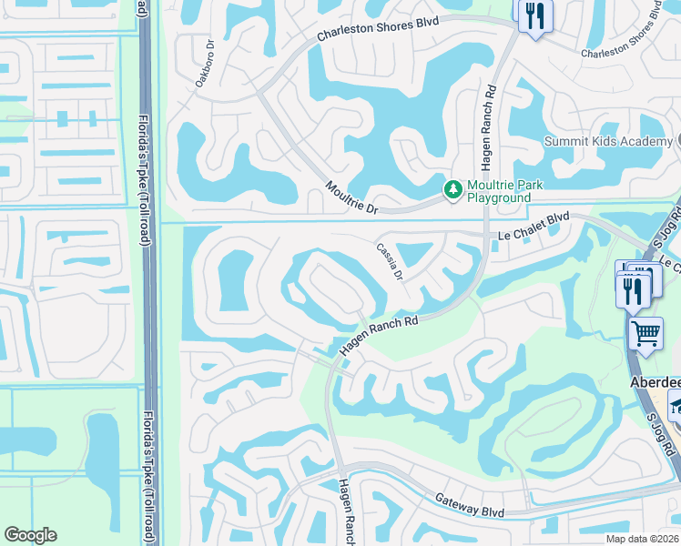 map of restaurants, bars, coffee shops, grocery stores, and more near 8228 Horseshoe Bay Road in Boynton Beach