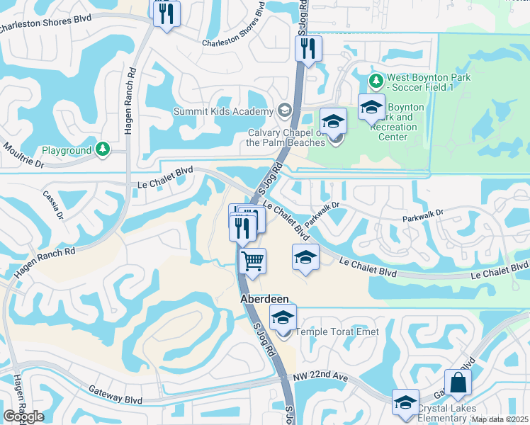 map of restaurants, bars, coffee shops, grocery stores, and more near 8188 Jog Road in Boynton Beach