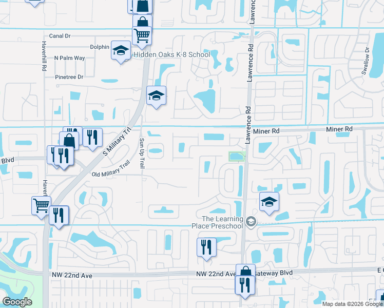 map of restaurants, bars, coffee shops, grocery stores, and more near 4304 Pomelo Boulevard in Boynton Beach