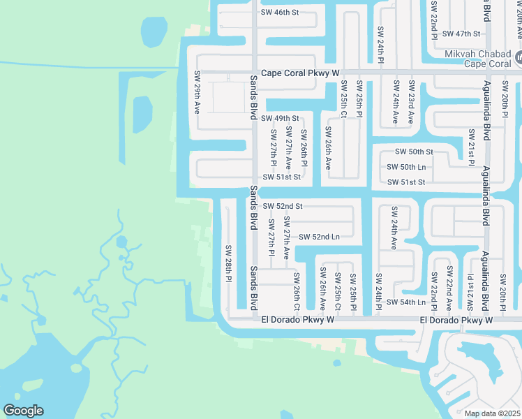 map of restaurants, bars, coffee shops, grocery stores, and more near 5201 Sands Boulevard in Cape Coral