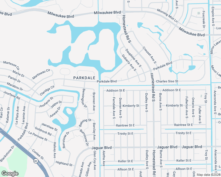 map of restaurants, bars, coffee shops, grocery stores, and more near 711 Ferndale Avenue South in Lehigh Acres