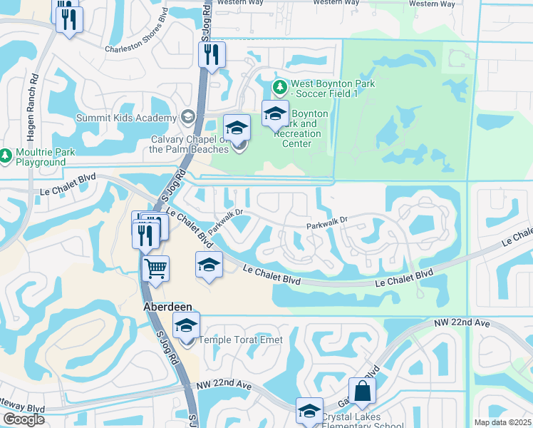 map of restaurants, bars, coffee shops, grocery stores, and more near 6311 Long Key Lane in Boynton Beach