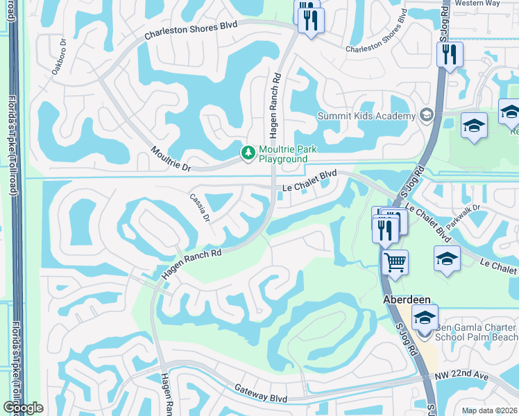 map of restaurants, bars, coffee shops, grocery stores, and more near 8112 Mimosa Place in Boynton Beach