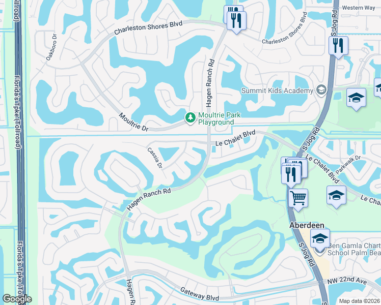 map of restaurants, bars, coffee shops, grocery stores, and more near 8112 Mimosa Place in Boynton Beach