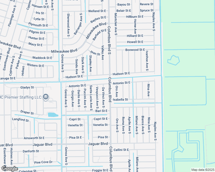map of restaurants, bars, coffee shops, grocery stores, and more near 706 Columbus Boulevard in Lehigh Acres