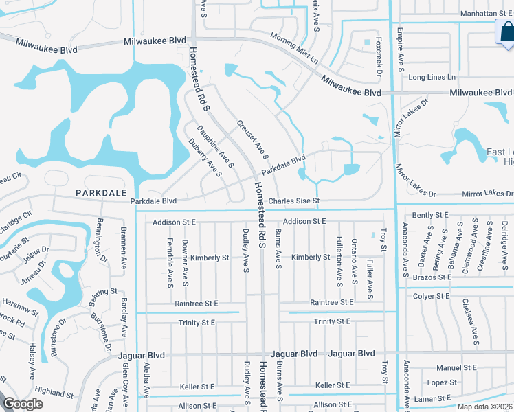 map of restaurants, bars, coffee shops, grocery stores, and more near 722 Homestead Road South in Lehigh Acres