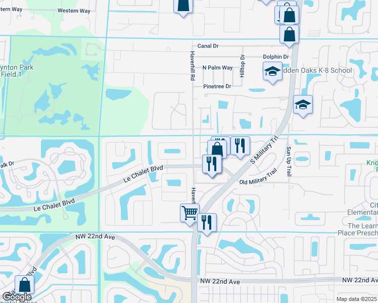 map of restaurants, bars, coffee shops, grocery stores, and more near 8084 Saint John Avenue South in Boynton Beach