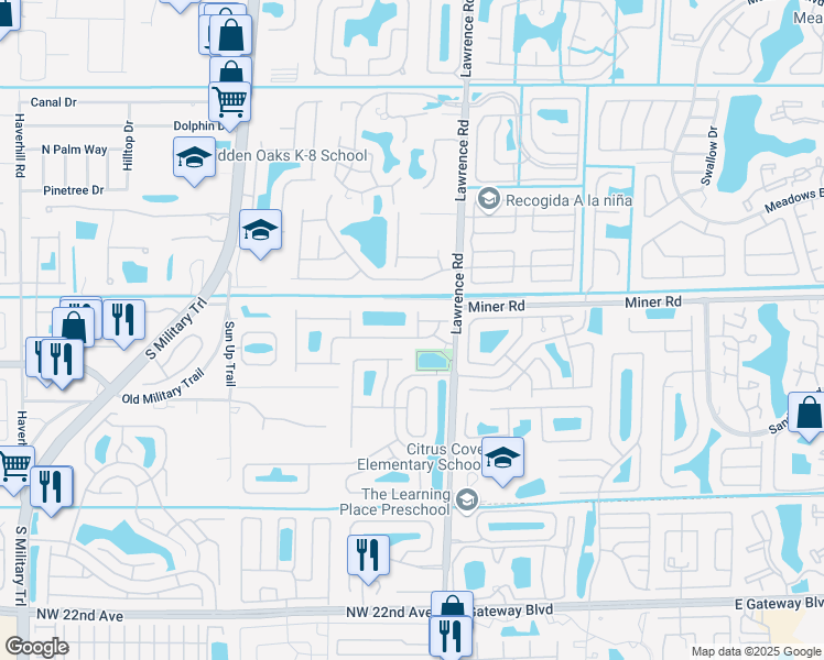 map of restaurants, bars, coffee shops, grocery stores, and more near 7989 Shaddock Drive in Boynton Beach