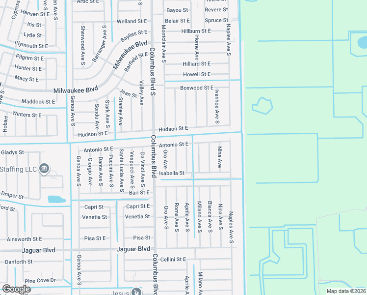 map of restaurants, bars, coffee shops, grocery stores, and more near 708 Aprile Avenue South in Lehigh Acres
