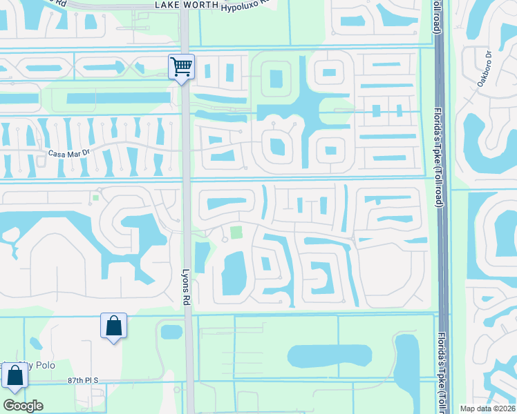 map of restaurants, bars, coffee shops, grocery stores, and more near 8954 Via Tuscany Drive in Boynton Beach