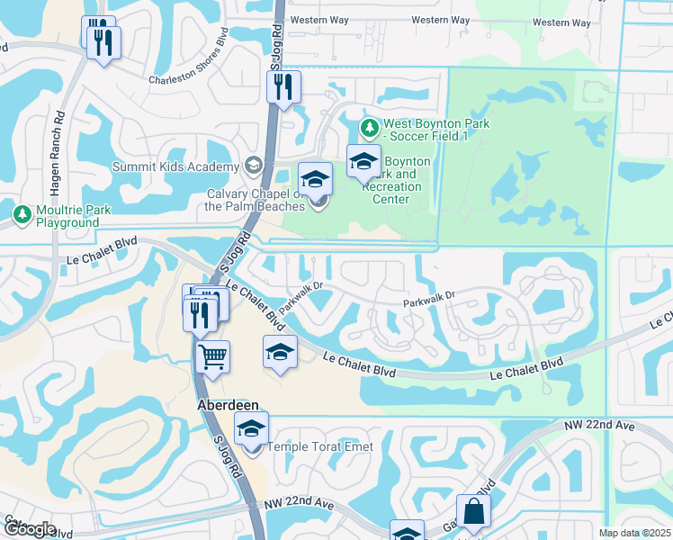 map of restaurants, bars, coffee shops, grocery stores, and more near 6311 Long Key Lane in Boynton Beach