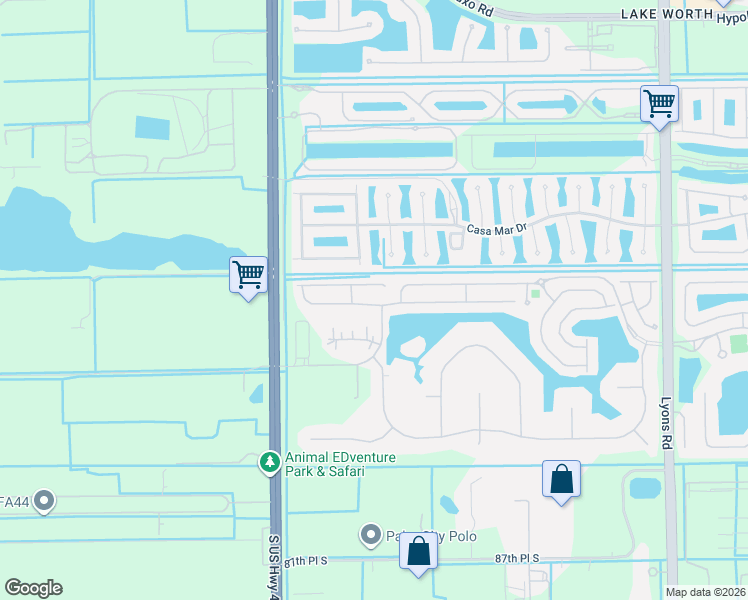 map of restaurants, bars, coffee shops, grocery stores, and more near 9704 Lago Drive in Boynton Beach