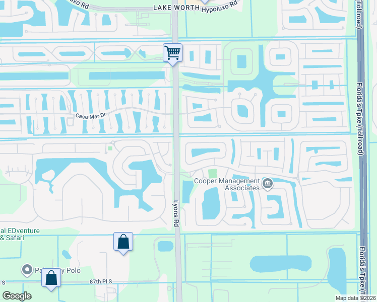 map of restaurants, bars, coffee shops, grocery stores, and more near 8833 Via Tuscany Drive in Boynton Beach