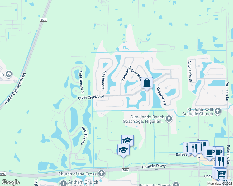 map of restaurants, bars, coffee shops, grocery stores, and more near 8188 Breton Circle in Fort Myers