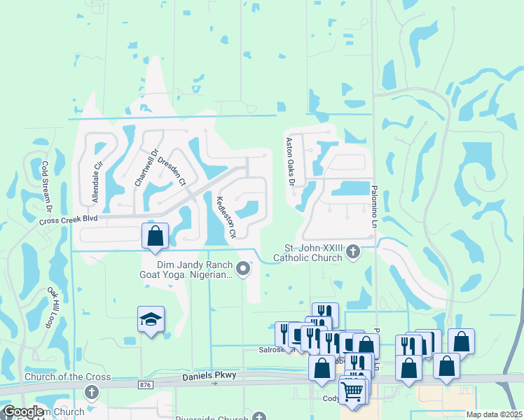 map of restaurants, bars, coffee shops, grocery stores, and more near 12933 Kedleston Circle in Fort Myers