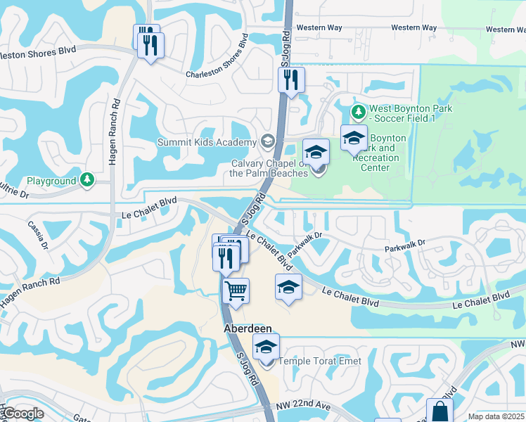 map of restaurants, bars, coffee shops, grocery stores, and more near 8324 Waterline Drive in Boynton Beach