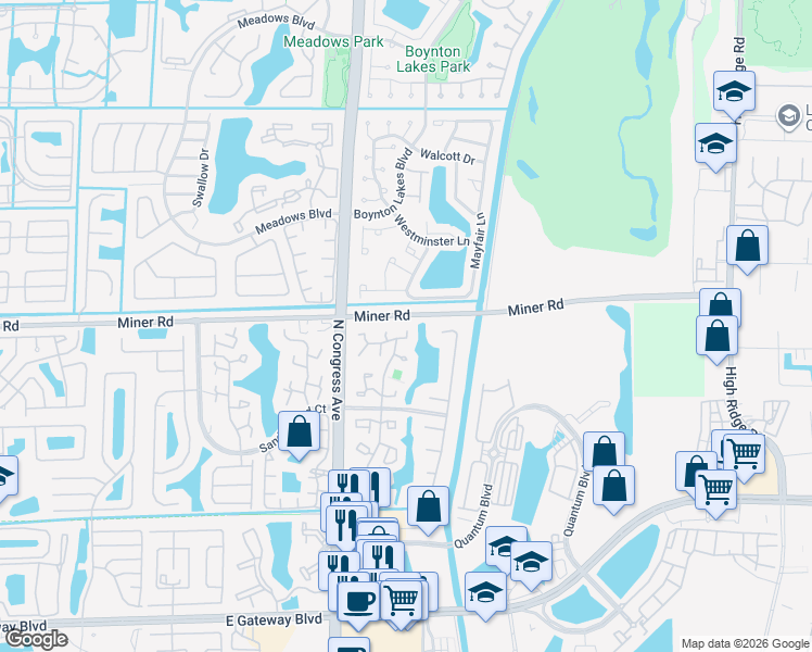 map of restaurants, bars, coffee shops, grocery stores, and more near 2 Chelsea Lane in Boynton Beach