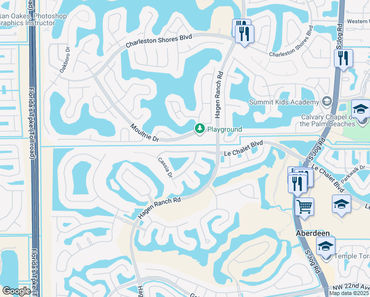 map of restaurants, bars, coffee shops, grocery stores, and more near 7291 Le Chalet Boulevard in Boynton Beach