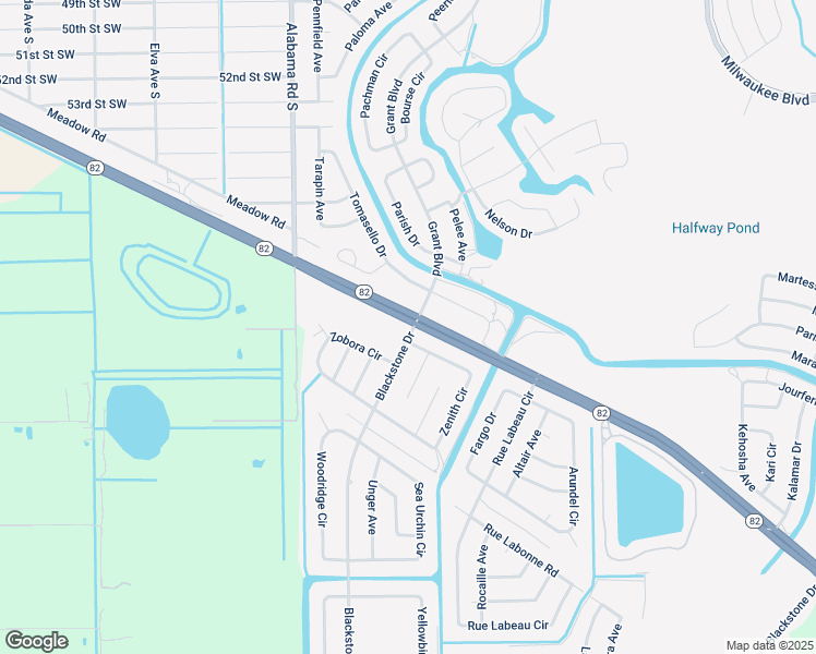 map of restaurants, bars, coffee shops, grocery stores, and more near 101 Grant Boulevard in Lehigh Acres