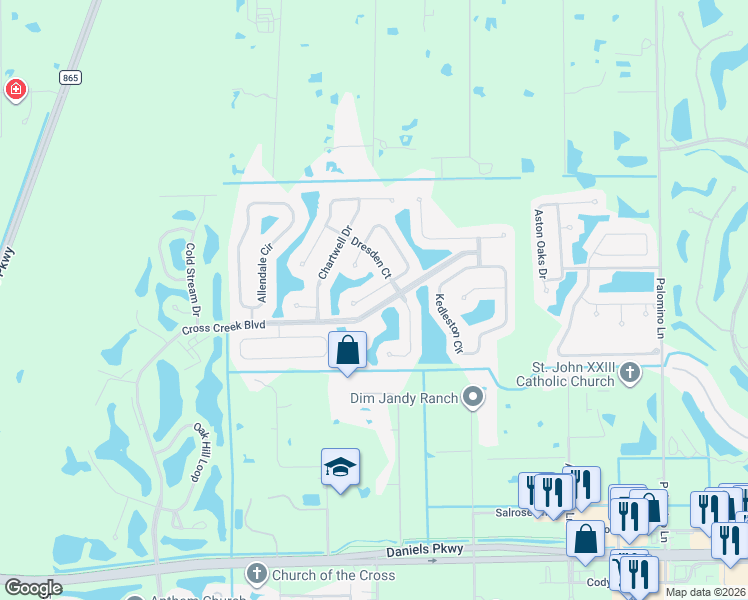 map of restaurants, bars, coffee shops, grocery stores, and more near 8331 Trentwood Court in Fort Myers