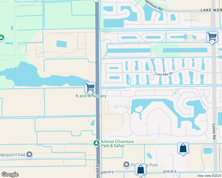 map of restaurants, bars, coffee shops, grocery stores, and more near 9899 Porta Leona Lane in Boynton Beach