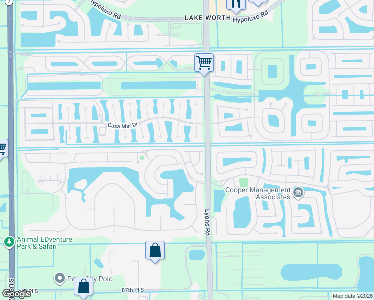 map of restaurants, bars, coffee shops, grocery stores, and more near 9105 Tremezzo Lane in Boynton Beach
