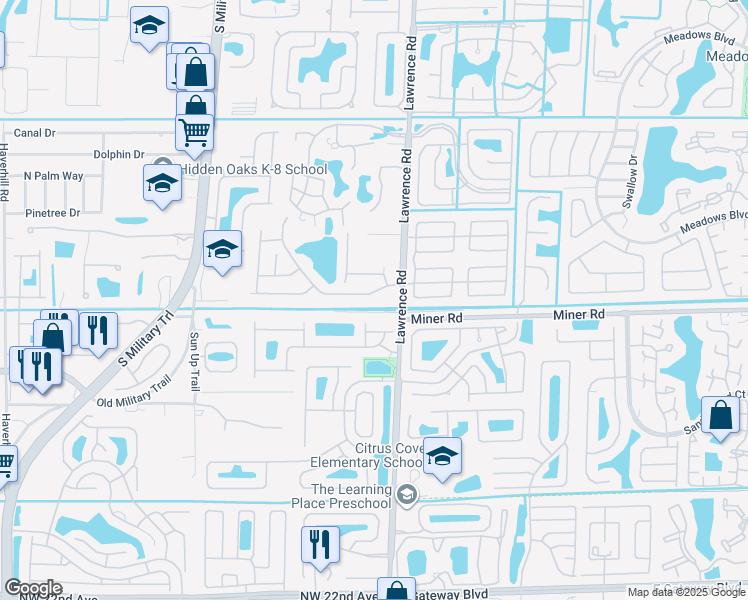 map of restaurants, bars, coffee shops, grocery stores, and more near 7927 Manor Forest Boulevard in Boynton Beach
