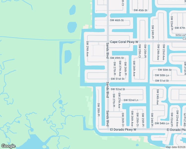 map of restaurants, bars, coffee shops, grocery stores, and more near 2826 Southwest 50th Terrace in Cape Coral