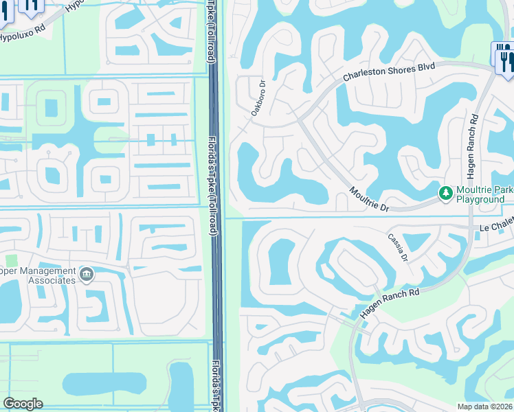 map of restaurants, bars, coffee shops, grocery stores, and more near 7835 Springfield Lake Drive in Lake Worth