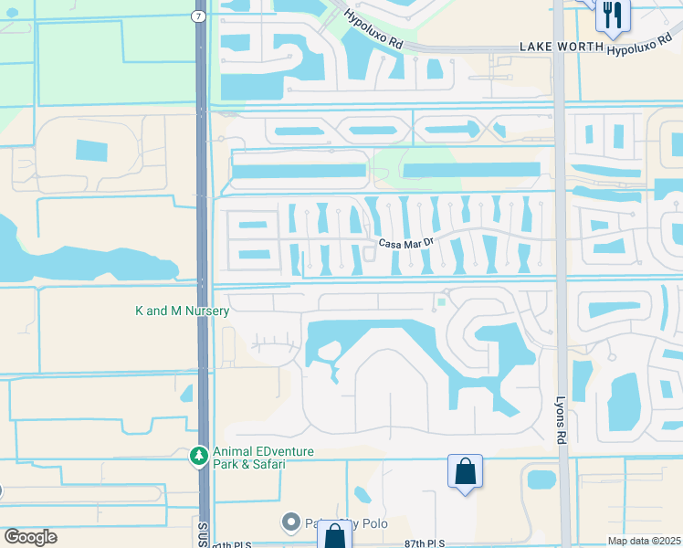 map of restaurants, bars, coffee shops, grocery stores, and more near 7946 Sunburst Terrace in Lake Worth