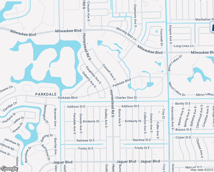 map of restaurants, bars, coffee shops, grocery stores, and more near 696 Homestead Road South in Lehigh Acres