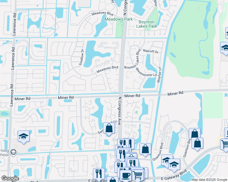 map of restaurants, bars, coffee shops, grocery stores, and more near in Boynton Beach