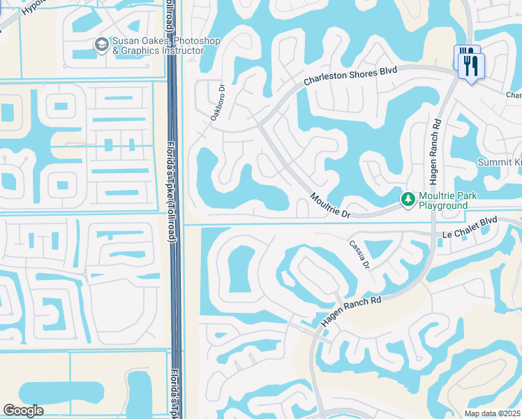 map of restaurants, bars, coffee shops, grocery stores, and more near 7691 Springfield Lake Drive in Lake Worth