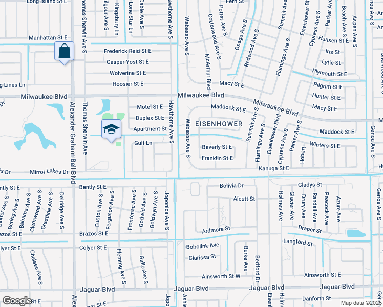map of restaurants, bars, coffee shops, grocery stores, and more near 638 Wabasso Avenue South in Lehigh Acres