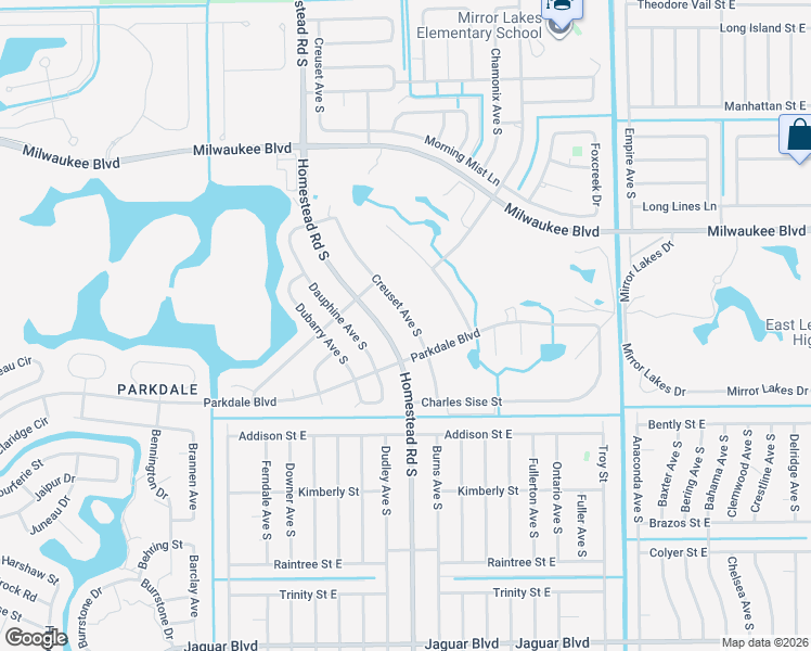 map of restaurants, bars, coffee shops, grocery stores, and more near 682 Creuset Avenue South in Lehigh Acres