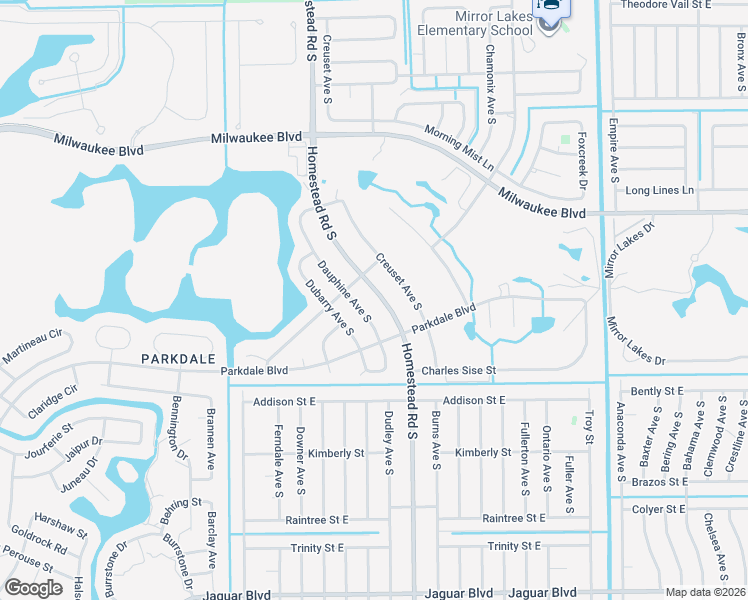 map of restaurants, bars, coffee shops, grocery stores, and more near 676 Homestead Road South in Lehigh Acres