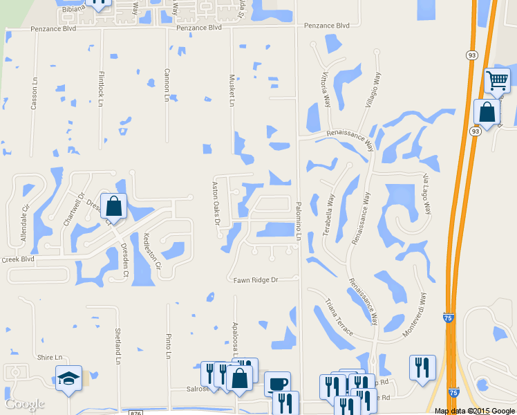 map of restaurants, bars, coffee shops, grocery stores, and more near 8860 Falcon Pointe Loop in Fort Myers