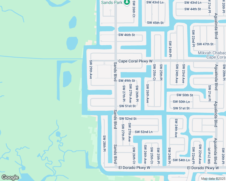 map of restaurants, bars, coffee shops, grocery stores, and more near 4918 Sands Boulevard in Cape Coral