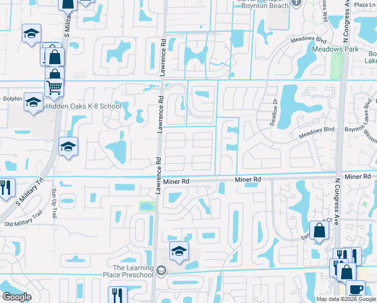 map of restaurants, bars, coffee shops, grocery stores, and more near 3756 Kirkwood Circle in Boynton Beach