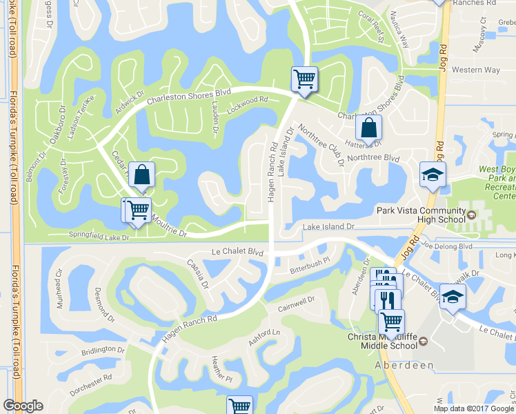 map of restaurants, bars, coffee shops, grocery stores, and more near 7723 Thornlee Drive in Lake Worth