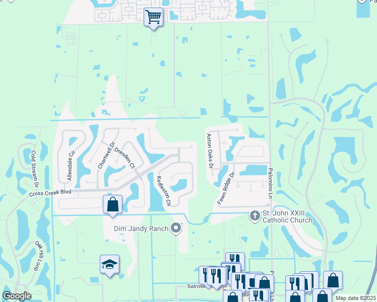map of restaurants, bars, coffee shops, grocery stores, and more near 8708 Manderston Court in Fort Myers