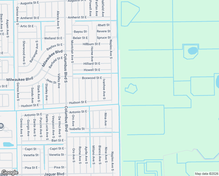 map of restaurants, bars, coffee shops, grocery stores, and more near 647 Naples Avenue South in Lehigh Acres