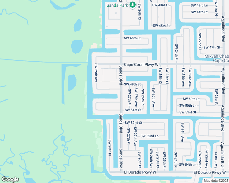 map of restaurants, bars, coffee shops, grocery stores, and more near 4918 Sands Boulevard in Cape Coral