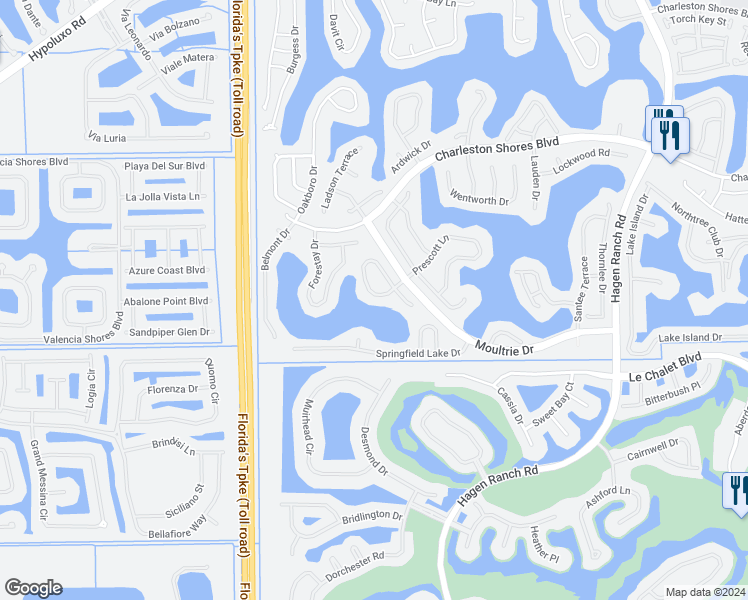 map of restaurants, bars, coffee shops, grocery stores, and more near 7794 Hoffy Circle in Lake Worth