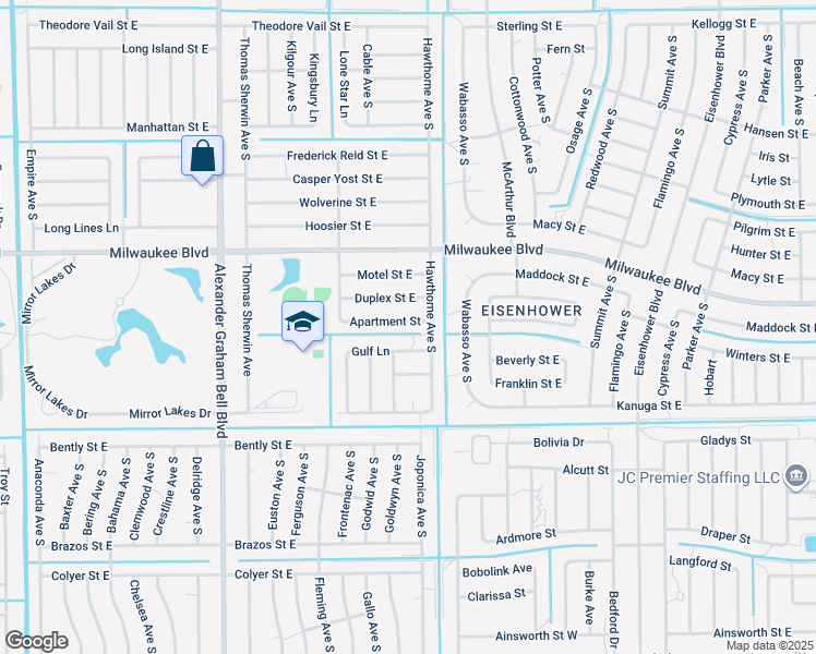 map of restaurants, bars, coffee shops, grocery stores, and more near 877 Gulf Lane in Lehigh Acres