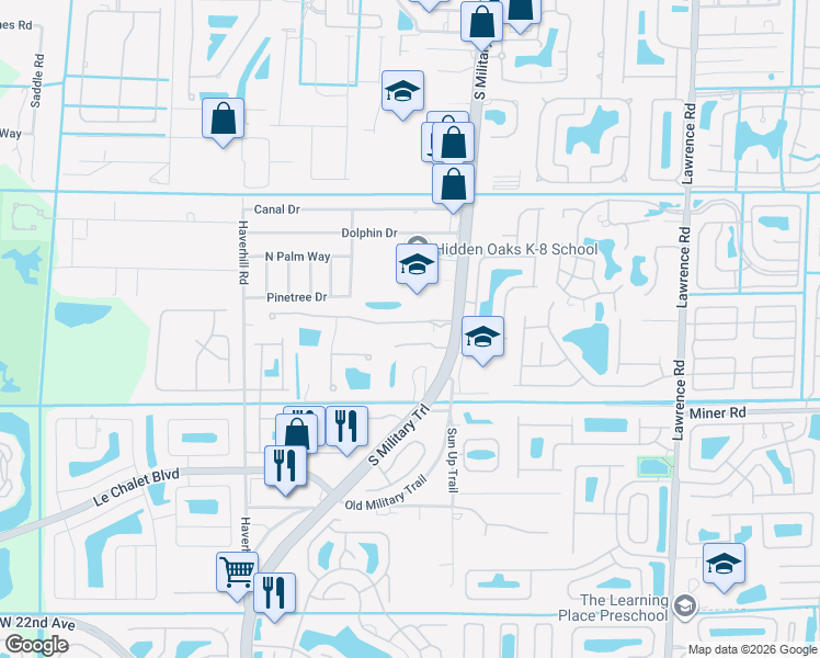map of restaurants, bars, coffee shops, grocery stores, and more near 4598 Capital Drive in Lake Worth