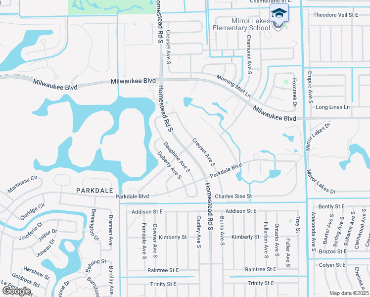 map of restaurants, bars, coffee shops, grocery stores, and more near 651 Homestead Road South in Lehigh Acres