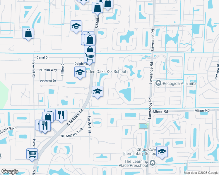 map of restaurants, bars, coffee shops, grocery stores, and more near 7793 Colony Lake Drive in Boynton Beach