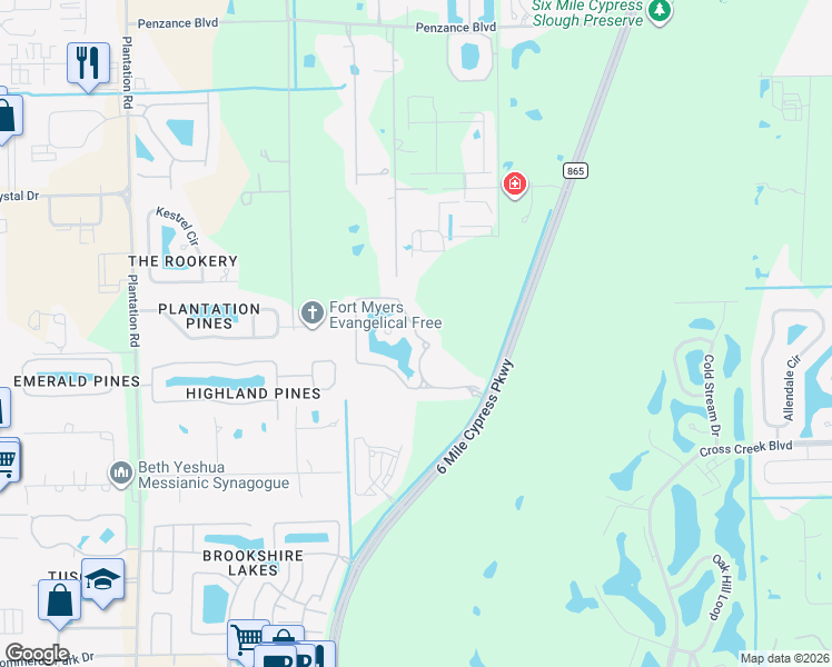 map of restaurants, bars, coffee shops, grocery stores, and more near 12299 Lucca Street in Fort Myers